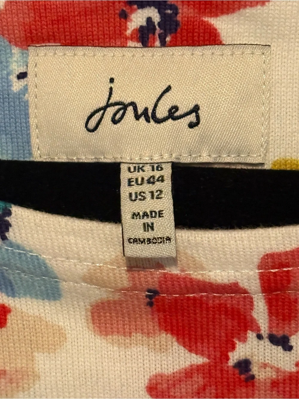 🌺 Joules Riviera Floral Chalk White Cotton Shift Dress - Size 12 - Picture 6 of 16